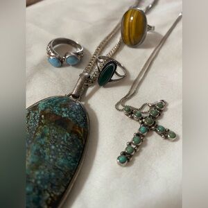 Beautiful jewelry bundle! Sterling silver,Turquoise, Malachite, Tigers eye.